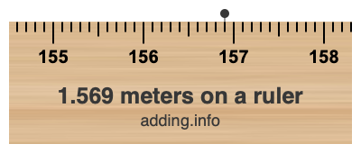 1.569 meters on a ruler 1.569 meters on a ruler