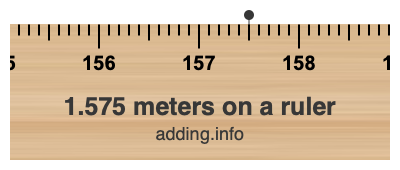 1.575 meters on a ruler 1.575 meters on a ruler