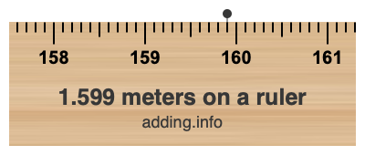 1.599 meters on a ruler 1.599 meters on a ruler