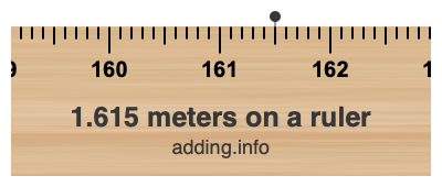 1.615 meters on a ruler 1.615 meters on a ruler
