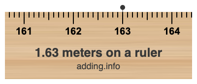 1.63 meters on a ruler