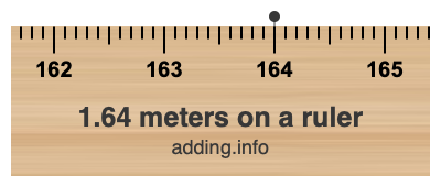 1.64 meters on a ruler 1.64 meters on a ruler