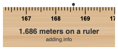 1.686 meters on a ruler 1.686 meters on a ruler