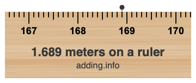 1.689 meters on a ruler 1.689 meters on a ruler