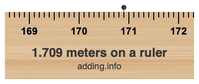 1.709 meters on a ruler 1.709 meters on a ruler
