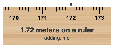 1.72 meters on a ruler 1.72 meters on a ruler