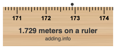 1.729 meters on a ruler