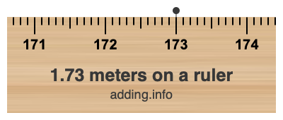 1.73 meters on a ruler 1.73 meters on a ruler