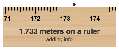 1.733 meters on a ruler 1.733 meters on a ruler