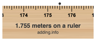 1.755 meters on a ruler 1.755 meters on a ruler