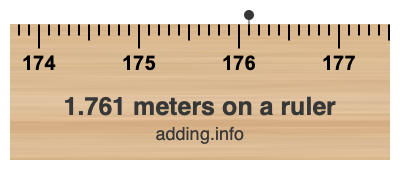 1.761 meters on a ruler