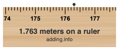 1.763 meters on a ruler