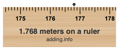 1.768 meters on a ruler
