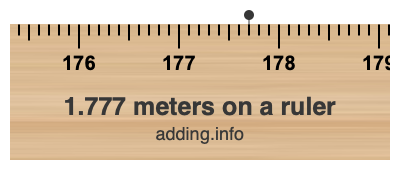 1.777 meters on a ruler 1.777 meters on a ruler