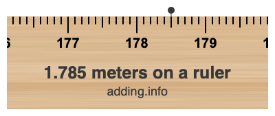 1.785 meters on a ruler 1.785 meters on a ruler