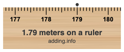 1.79 meters on a ruler 1.79 meters on a ruler