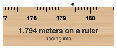 1.794 meters on a ruler 1.794 meters on a ruler