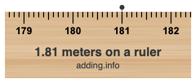 1.81 meters on a ruler