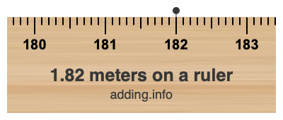 1.82 meters on a ruler