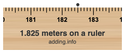 1.825 meters on a ruler