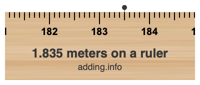 1.835 meters on a ruler