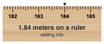 1.84 meters on a ruler