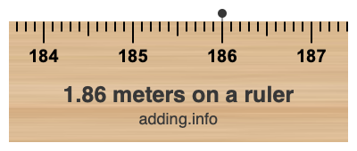 1.86 meters on a ruler