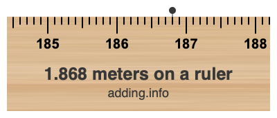 1.868 meters on a ruler