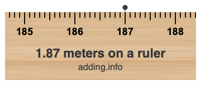 1.87 meters on a ruler