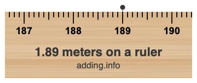 1.89 meters on a ruler 1.89 meters on a ruler