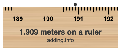1.909 meters on a ruler 1.909 meters on a ruler