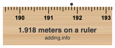 1.918 meters on a ruler 1.918 meters on a ruler