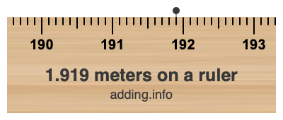 1.919 meters on a ruler 1.919 meters on a ruler