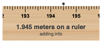 1.945 meters on a ruler