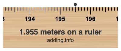 1.955 meters on a ruler 1.955 meters on a ruler