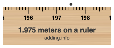 1.975 meters on a ruler