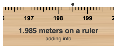 1.985 meters on a ruler 1.985 meters on a ruler
