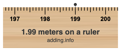 1.99 meters on a ruler 1.99 meters on a ruler