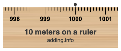 10 meters on a ruler