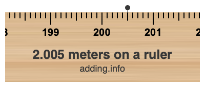2.005 meters on a ruler