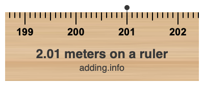 2.01 meters on a ruler 2.01 meters on a ruler