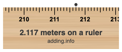 2.117 meters on a ruler