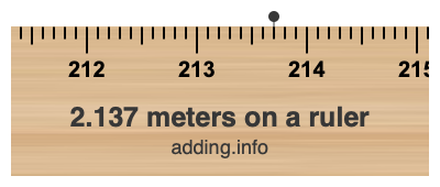 2.137 meters on a ruler