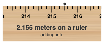 2.155 meters on a ruler 2.155 meters on a ruler