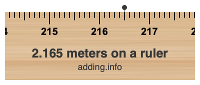 2.165 meters on a ruler