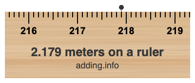 2.179 meters on a ruler 2.179 meters on a ruler
