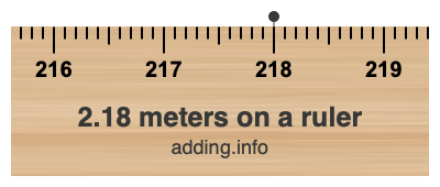 2.18 meters on a ruler