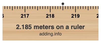 2.185 meters on a ruler 2.185 meters on a ruler