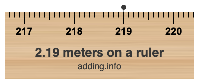 2.19 meters on a ruler 2.19 meters on a ruler