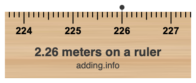 2.26 meters on a ruler 2.26 meters on a ruler